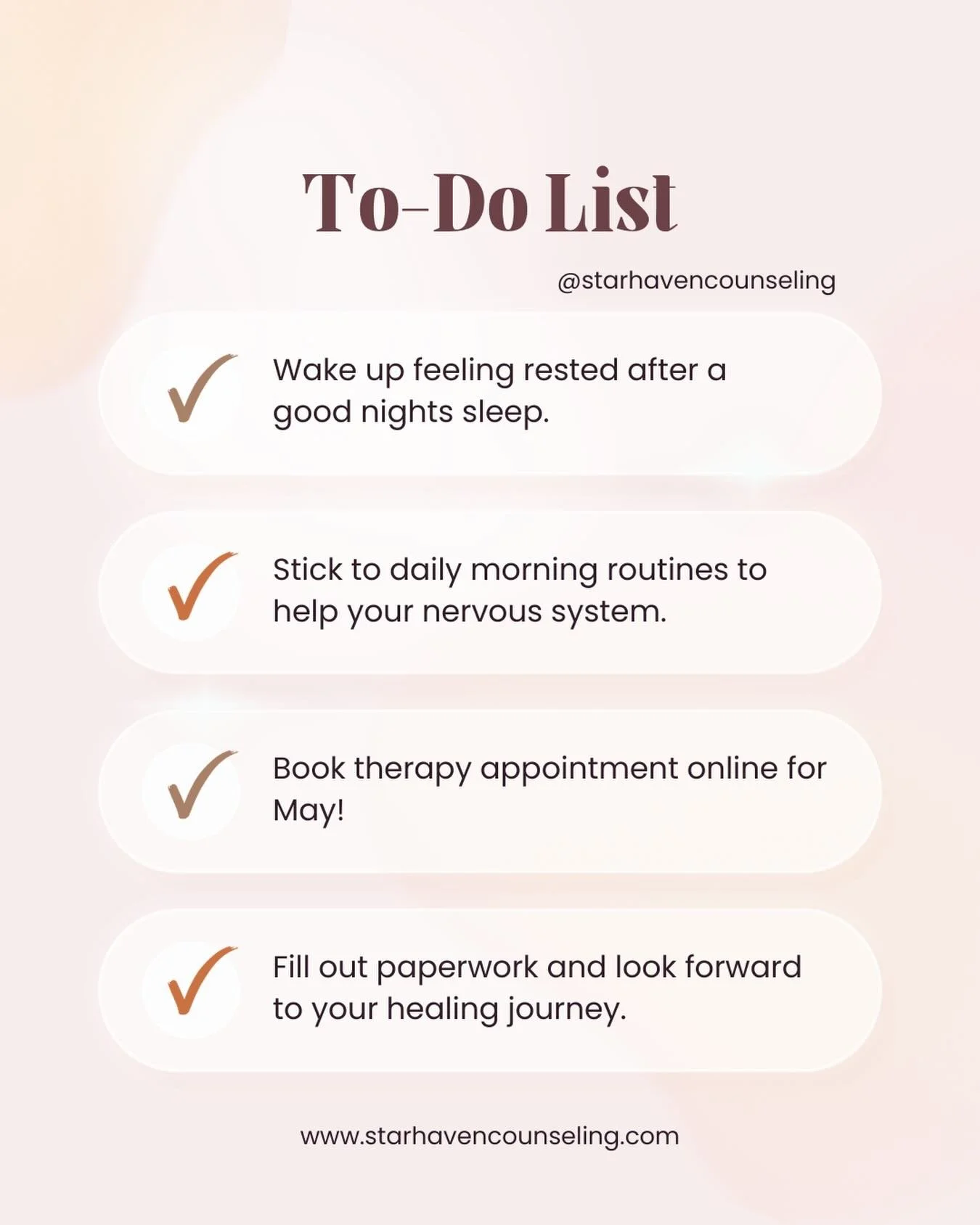 Ready to cross &ldquo;book therapy appointment&rdquo; off your to-do list? Look no further! You can easily schedule an appointment or phone consult online at www.starhavencounseling.com