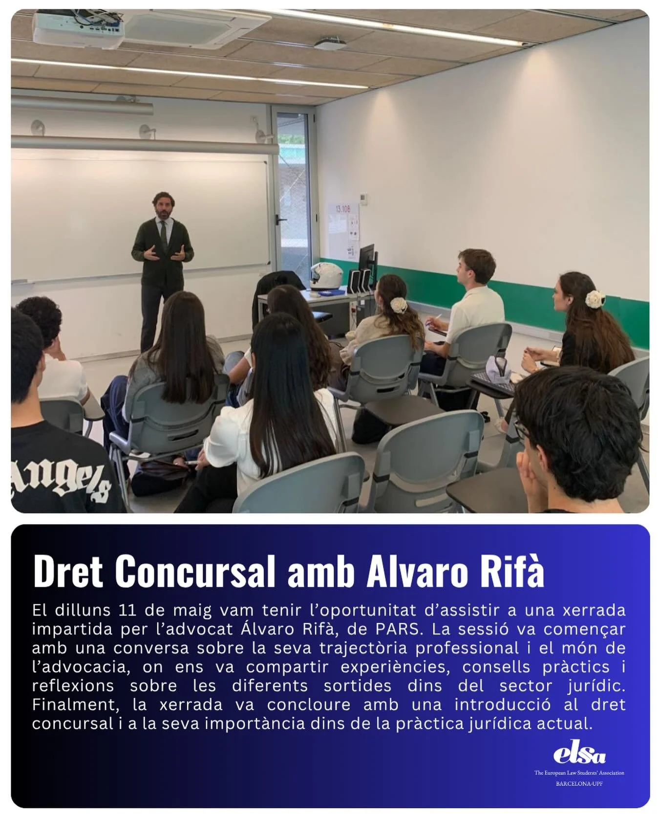 💼 El passat 11 de maig vam comptar amb la pres&egrave;ncia de l&rsquo;advocat &Aacute;lvaro Rif&agrave;, de PARS, per a una sessi&oacute; que va anar molt m&eacute;s enll&agrave; de la teoria. Vam tenir el privilegi d&rsquo;escoltar de primera m&agr