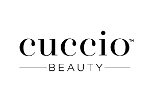 Cuccio Beauty logo in black text on a white background