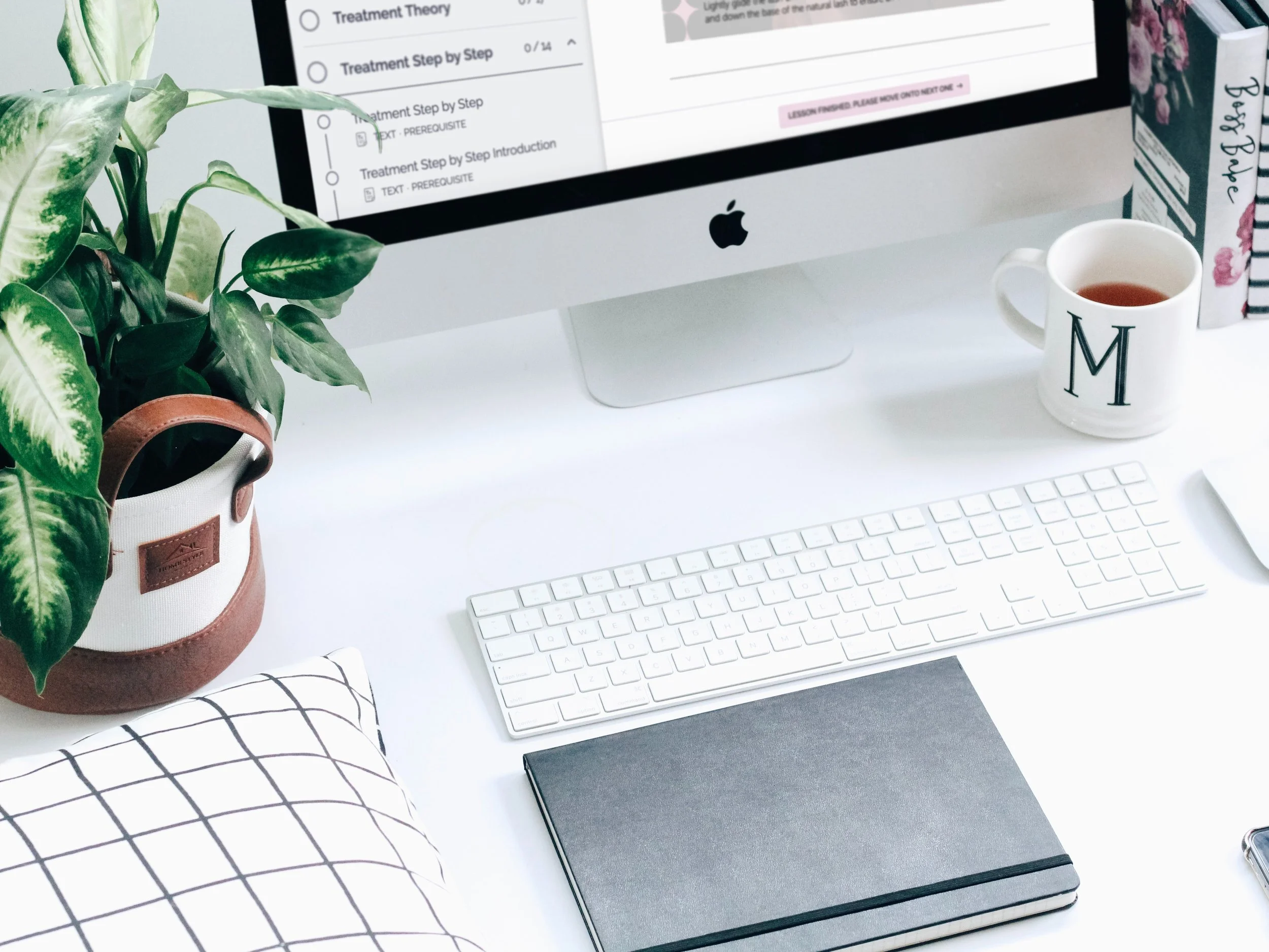 Lash Perfect Academy student taking an online course