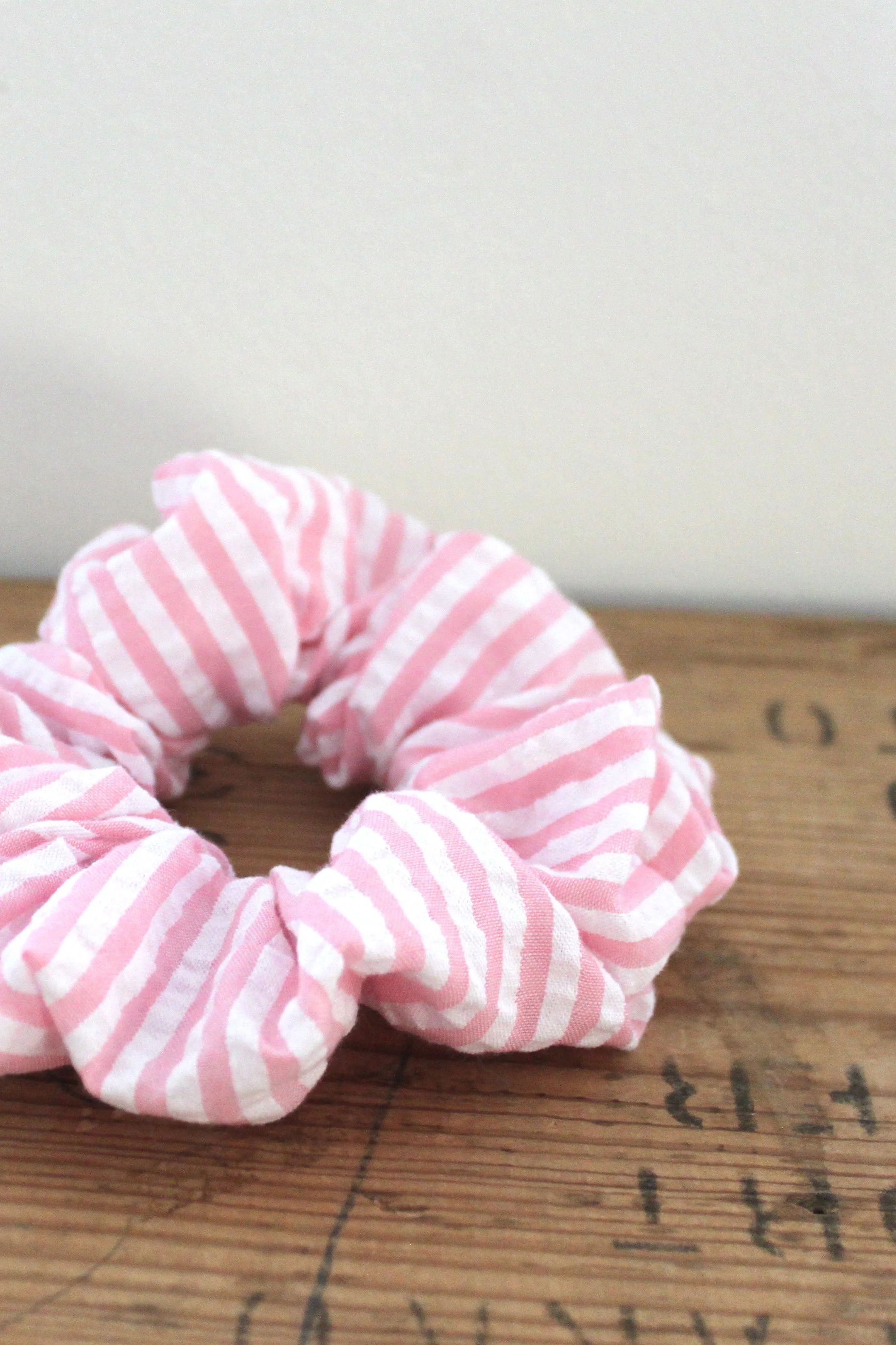 Chouchou rayure rose