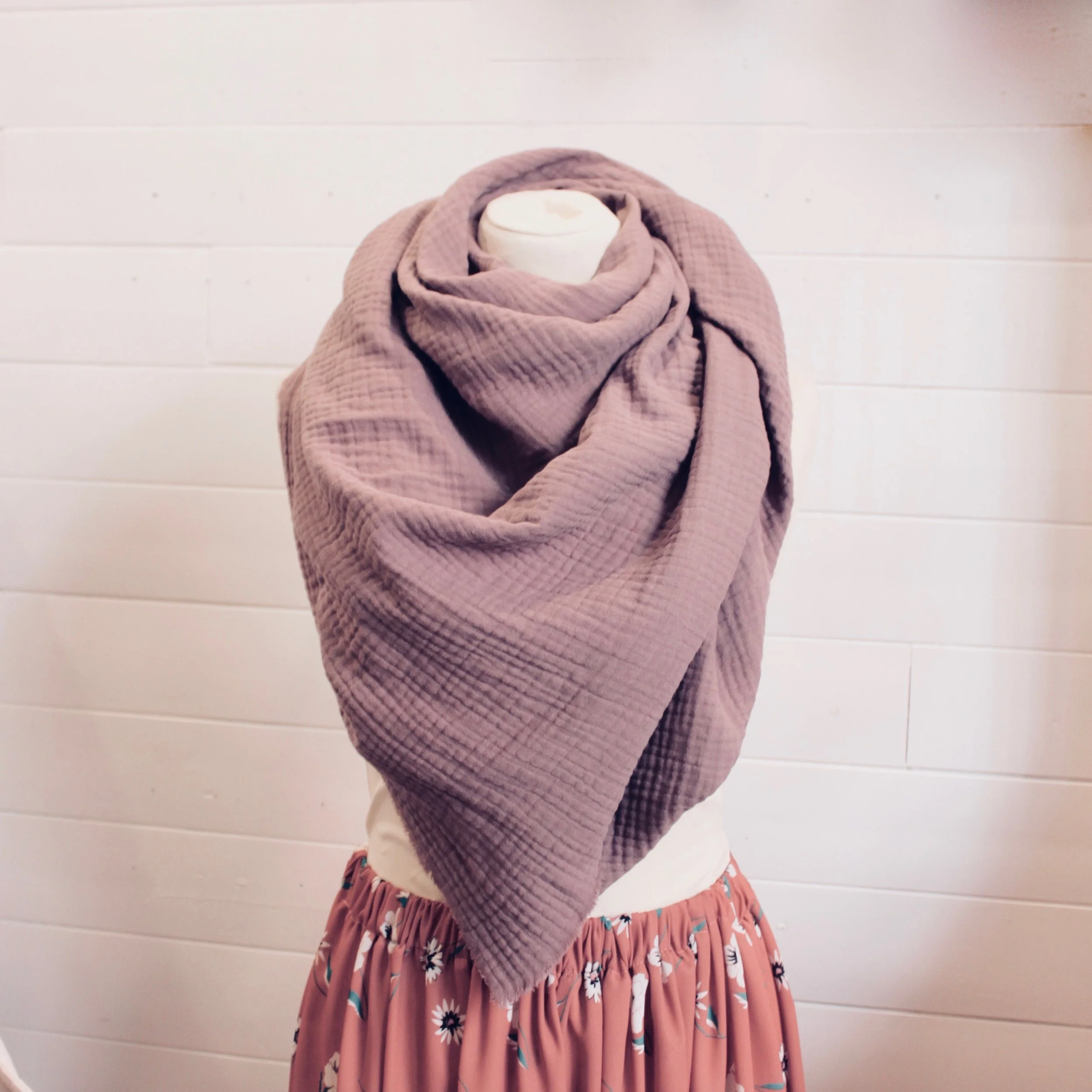 chèche triple gaze mauve