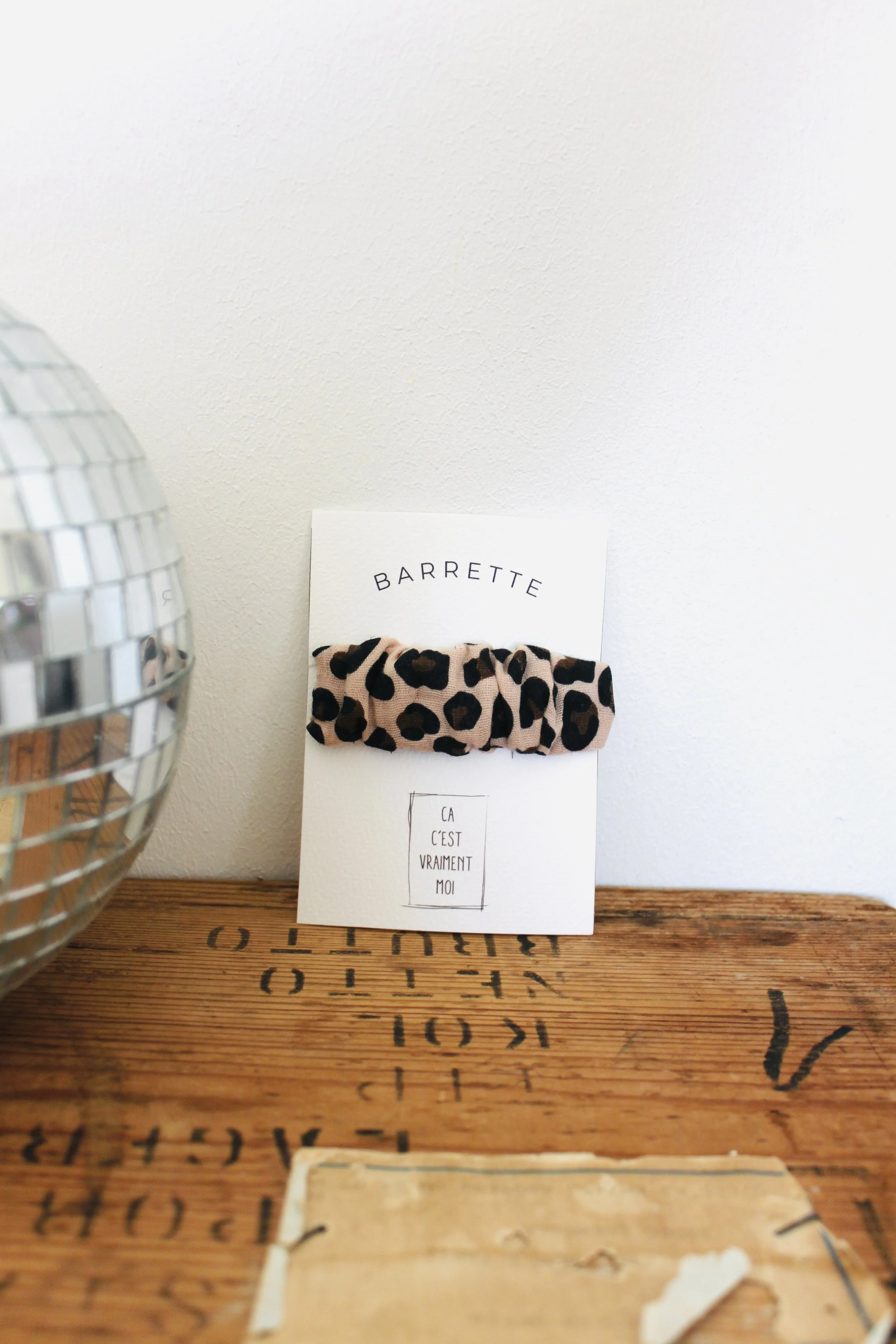 Barrette en tissu léopard