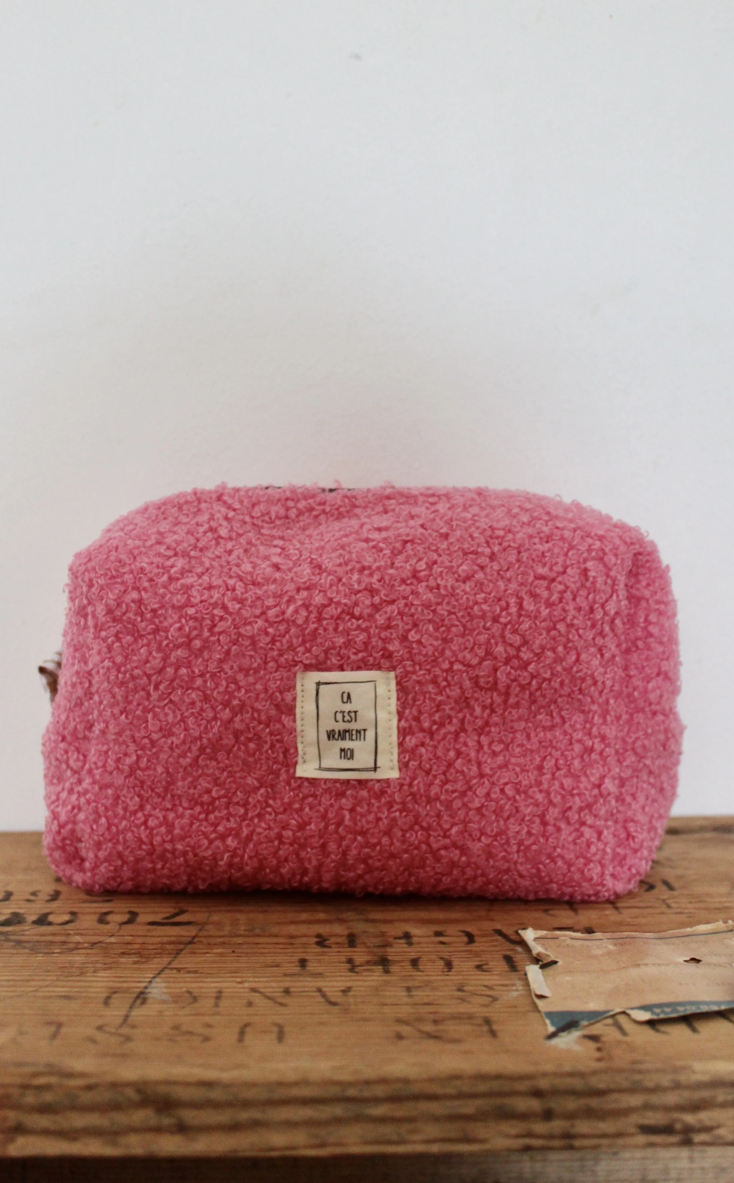 Trousse de toilette moumoute rose