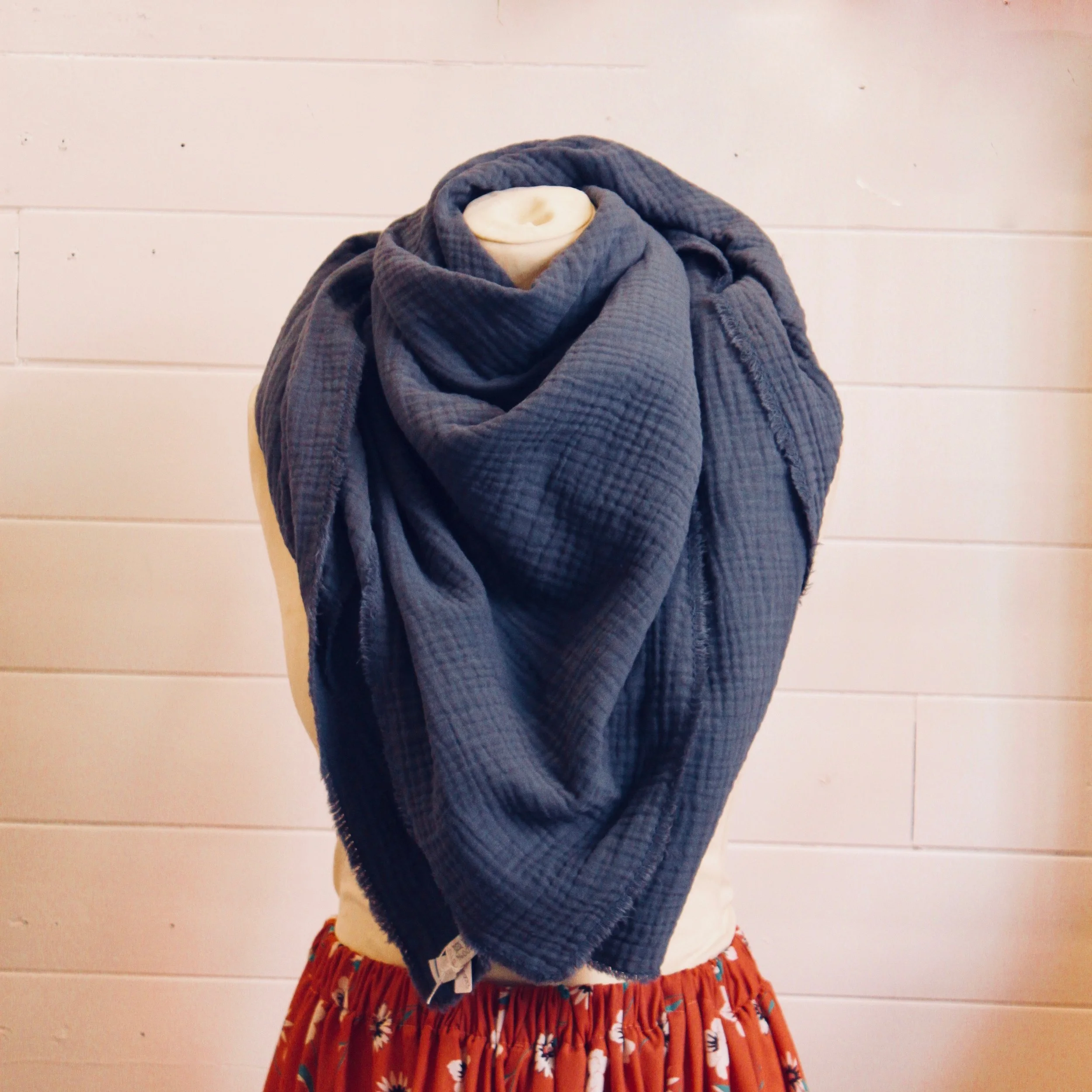 chèche triple gaze bleu