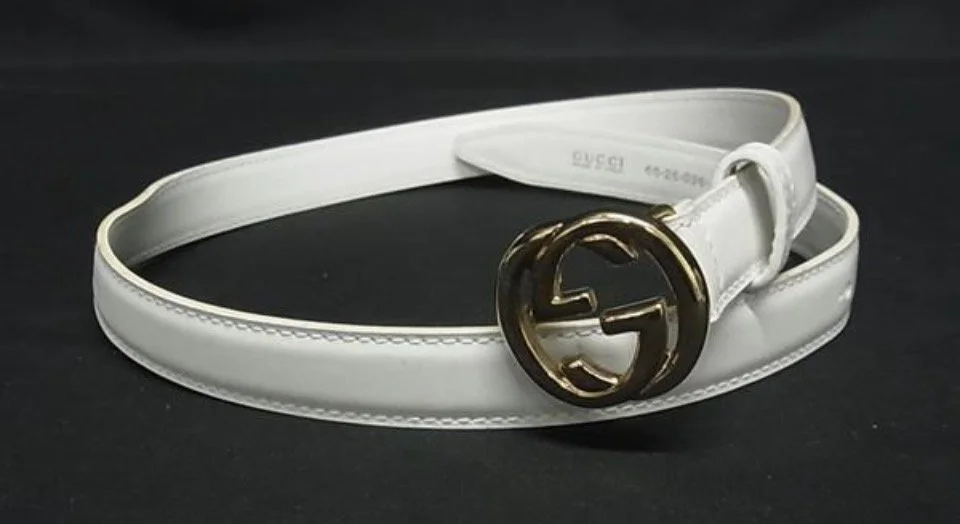 Gucci, Leather Belt White (24.5-26.5)