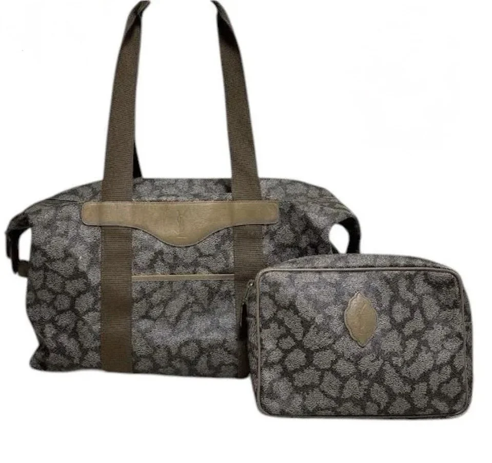 Yves Saint Laurent Giraffe Print, Vintage Weekender with Matching Pouch