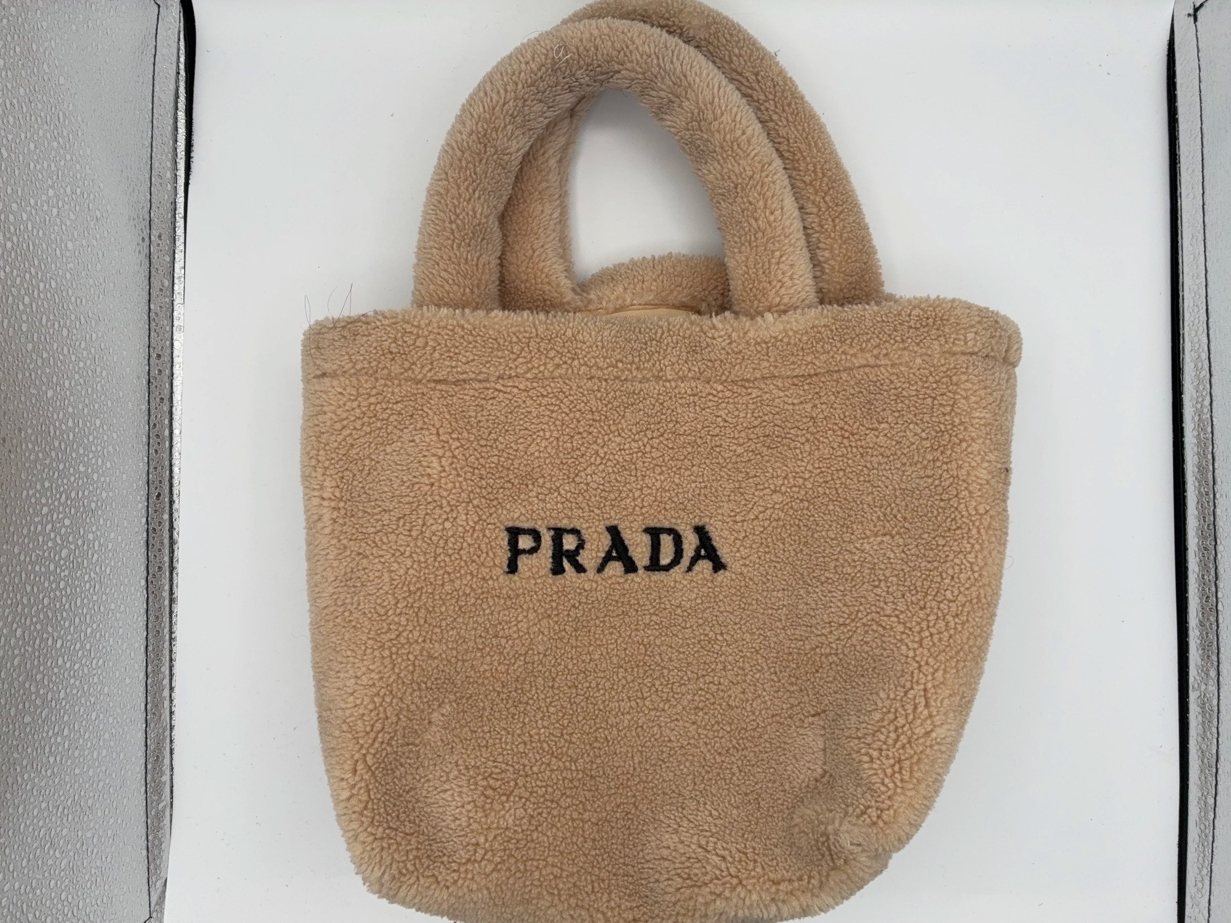 Prada Teddy Bear Fleece Tote Bag, Novelty Promotional Item