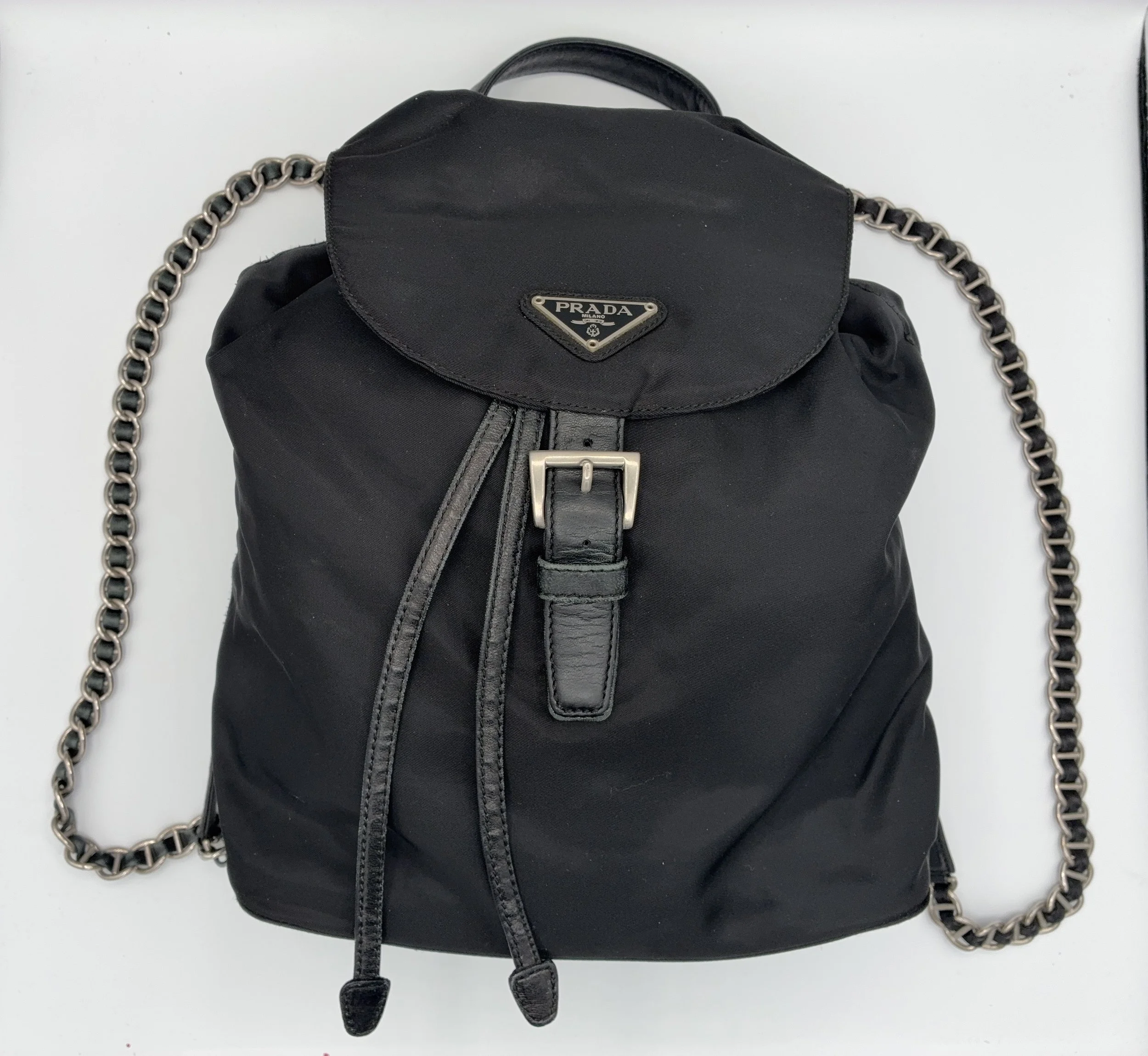 Vintage Nylon Prada Tessuto Mini Chain backpack w/COA (90s-00s)