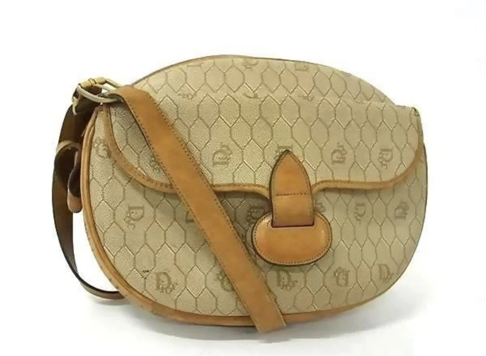 Christian Dior Vintage Honeycomb Flap Leather Crossbody Bag w/COA (1980-95)
