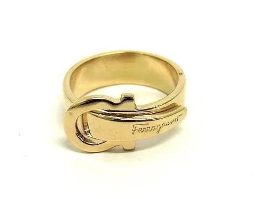 Salvatore Ferragamo Gancini Gold-plated metal scarf ring