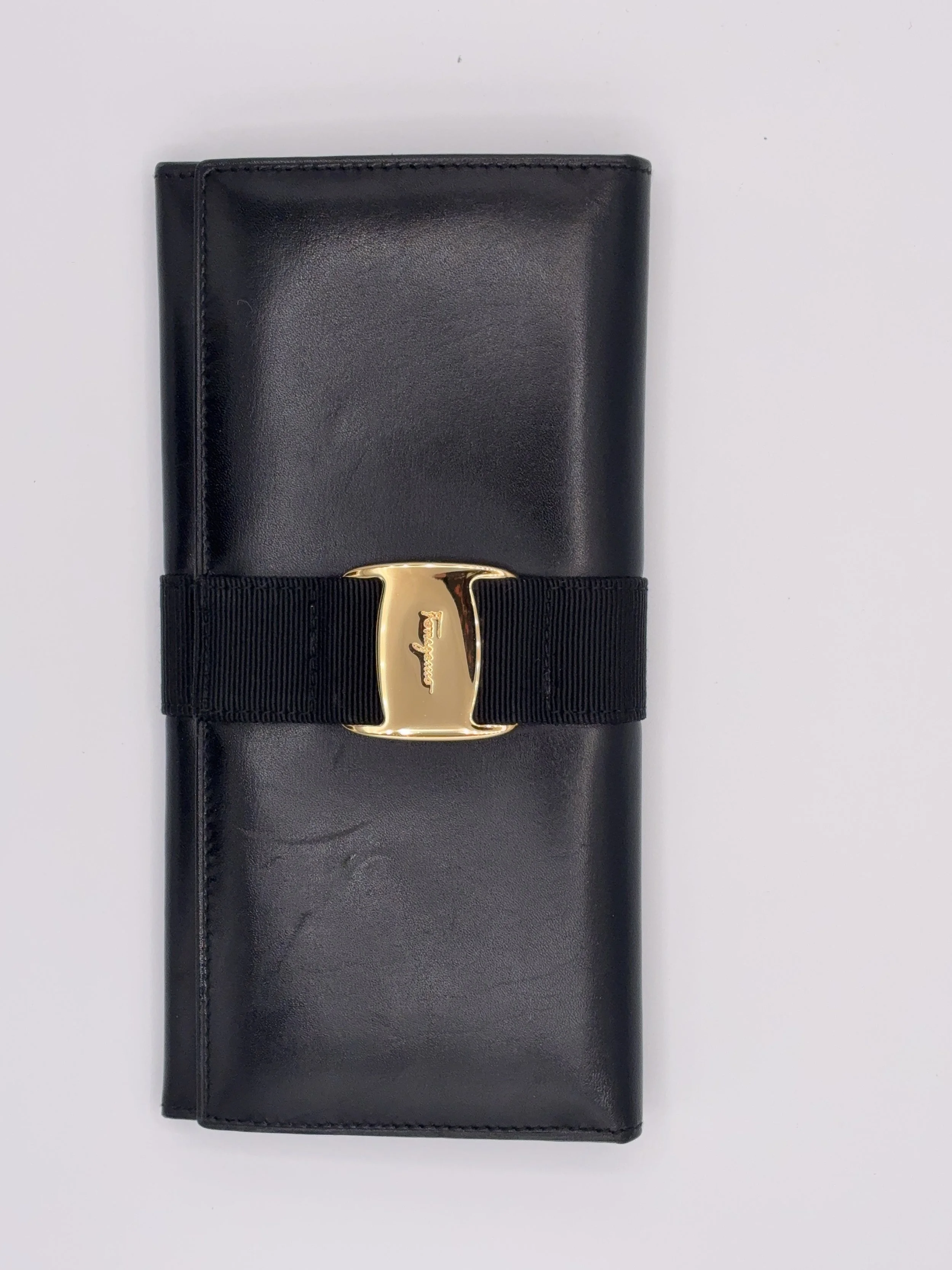 Salvatore Ferragamo Vara Long Wallet with Gancini Bow Hardware