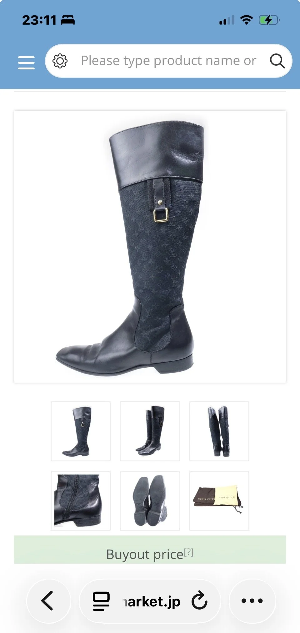 Louis Vuitton Leather & Minnie Lin Monogram Canvas Riding long boots