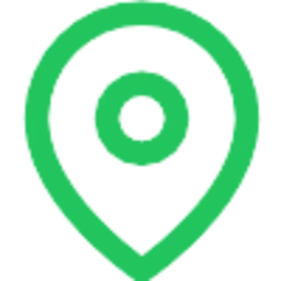 Green map pin icon with a target symbol inside.