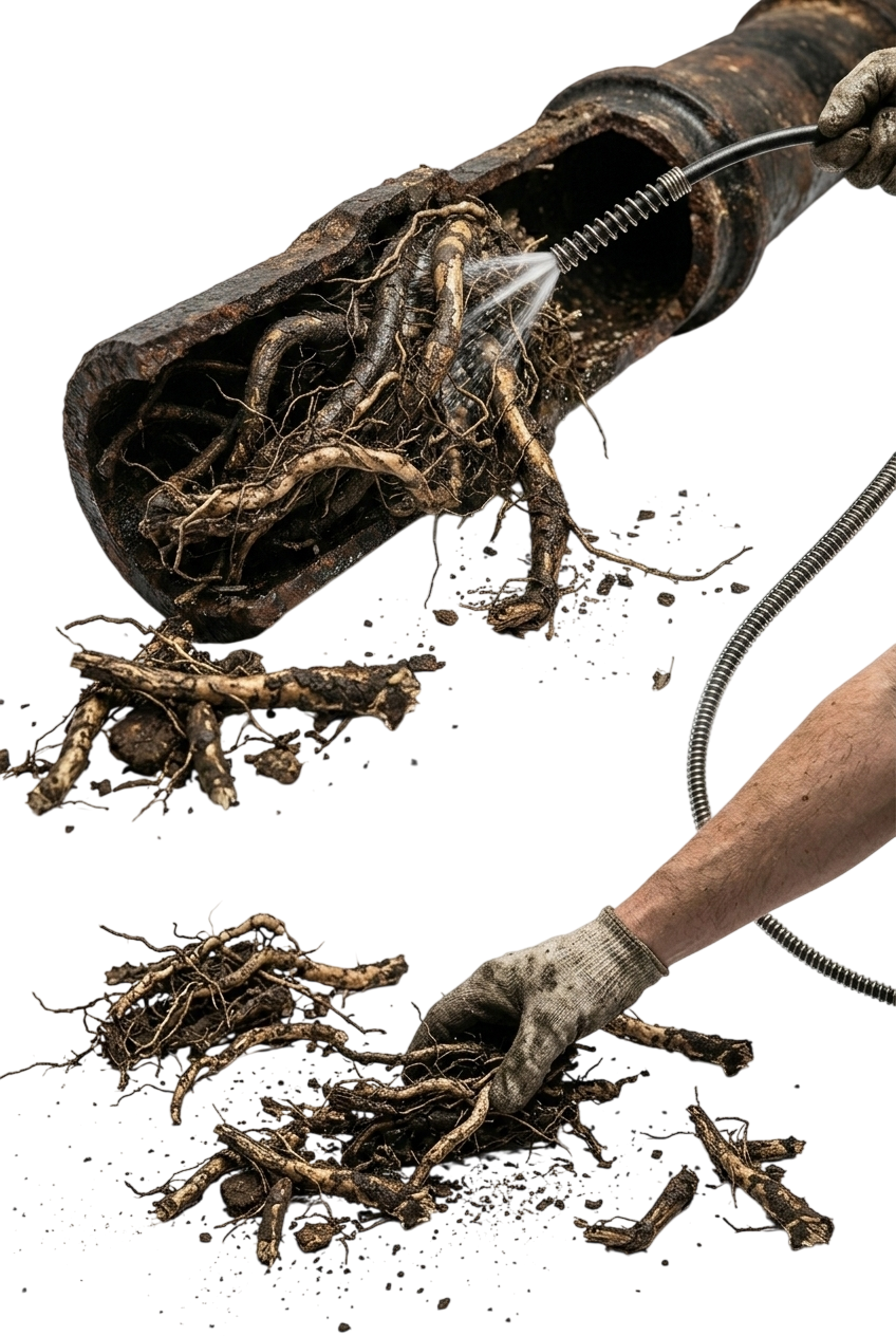 tree root removal drain cleaning hamilton