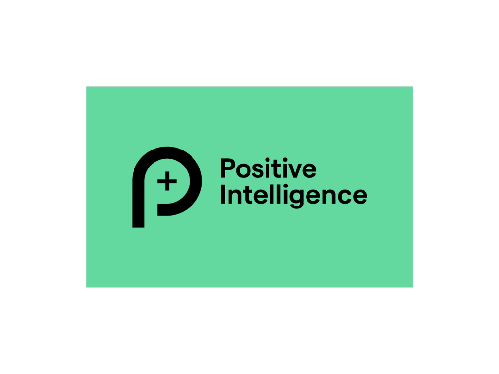 Logo with a stylized 'P' and plus sign, accompanied by the words 'Positive Intelligence' on a green background.