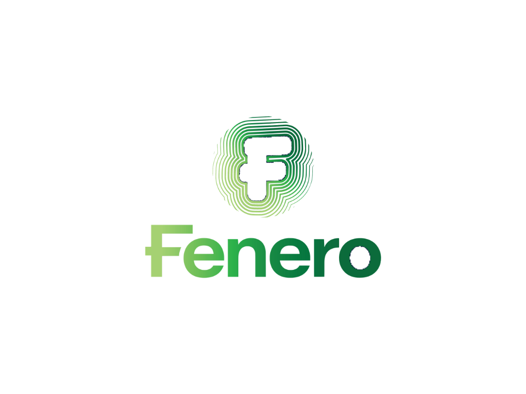 Fenero logo with a stylized F in a circular pattern above the company name in green text.