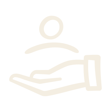 Hand, die eine Person hält