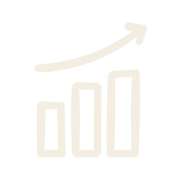 Illustration eines aufsteigenden Diagramms mit drei Balken und einer Pfeilkurve, die Wachstum oder Erfolg symbolisiert.