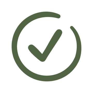 Ein grüner Haken in einem Kreis.