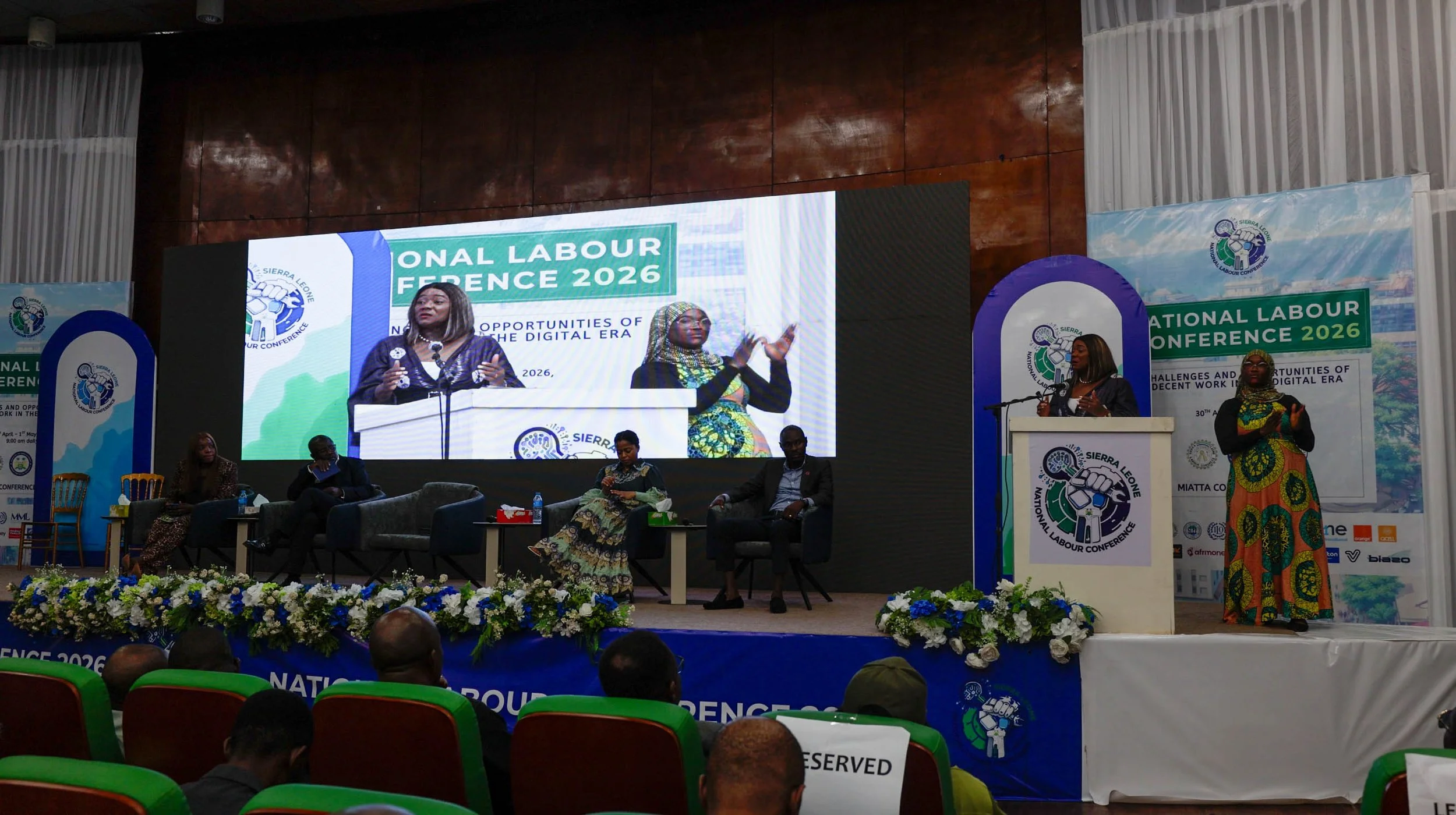 Aminata Kamara addressing the audience