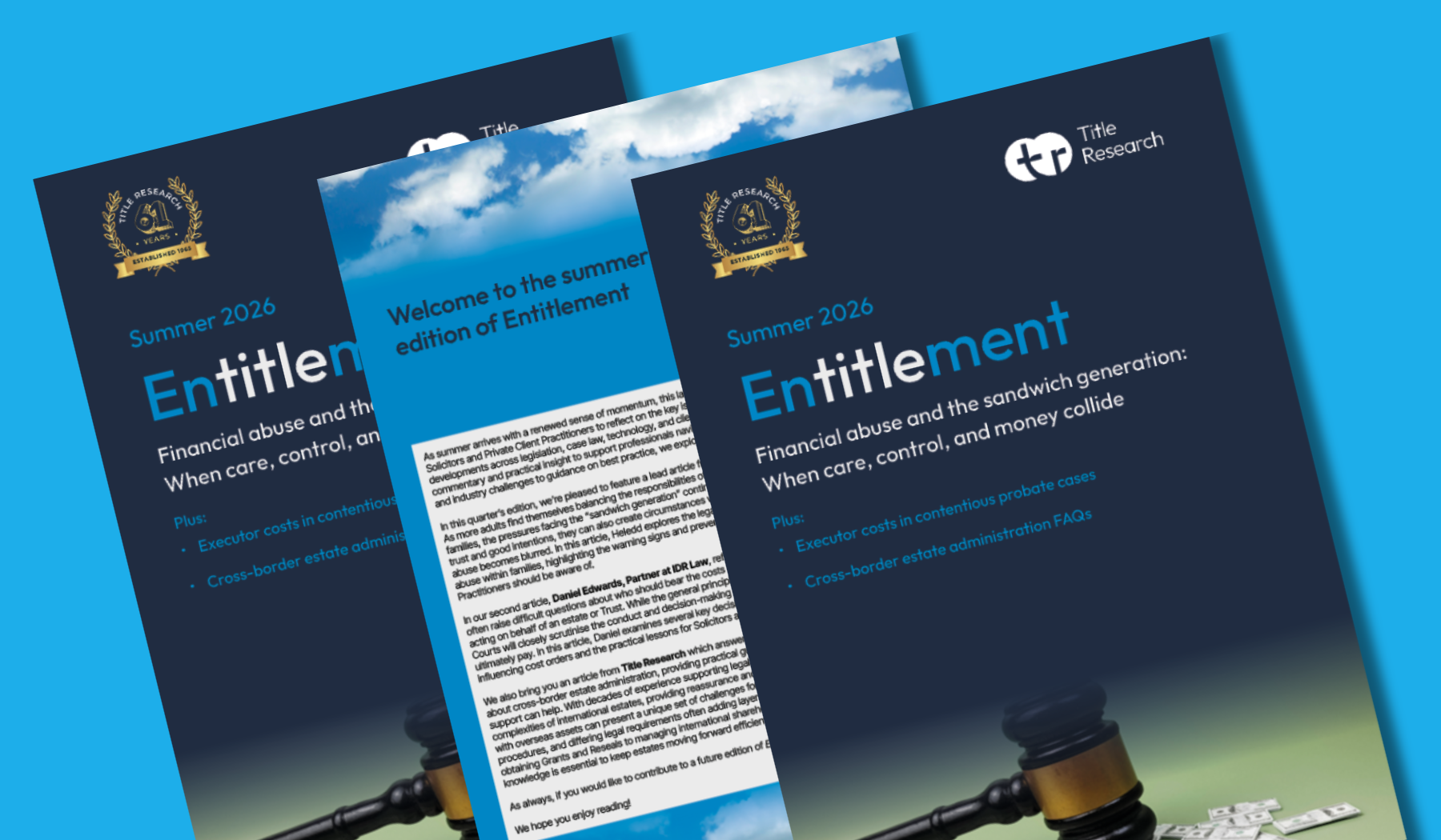 The front cover and foreword pages of Entitlement summer 2026 magazine
