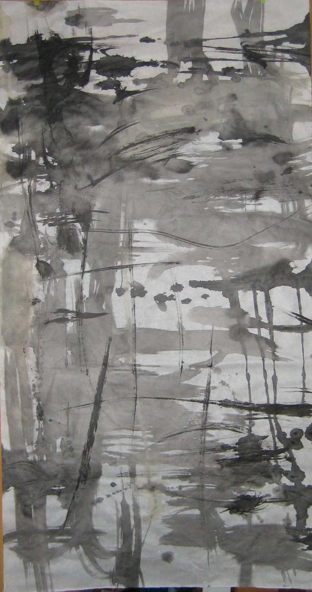 俞晓刚 Yu Xiaogang
水彩 水墨 Ink and Watercolor on Paper 
(己焚烧 It was burned) 