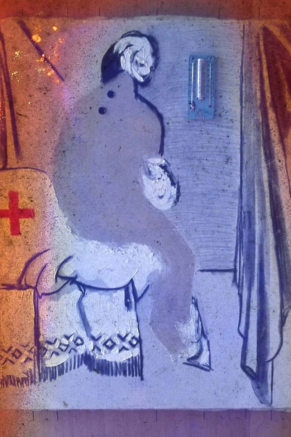 黄永砅 Huang Yong Ping   
油画 Oil on Canvas (己焚烧 It was burned) 1986
