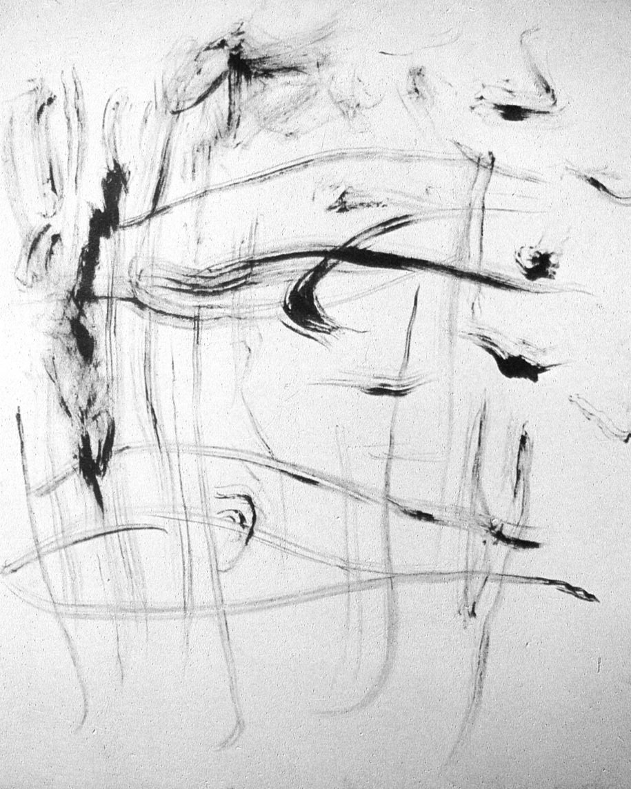 俞晓刚 Yu Xiaogang 
油画 水墨 Ink and oil on Canvas
1000 x 1200 mm 
1986 Xiamen