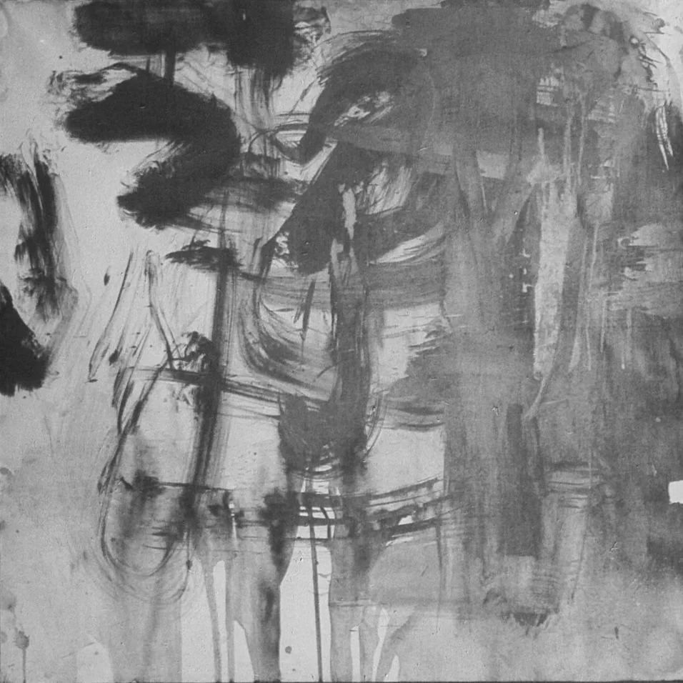 俞晓刚 Yu Xiaogang 
油画 水墨 Ink and oil on Canvas
1000 x 1000 mm 
1986 Xiamen