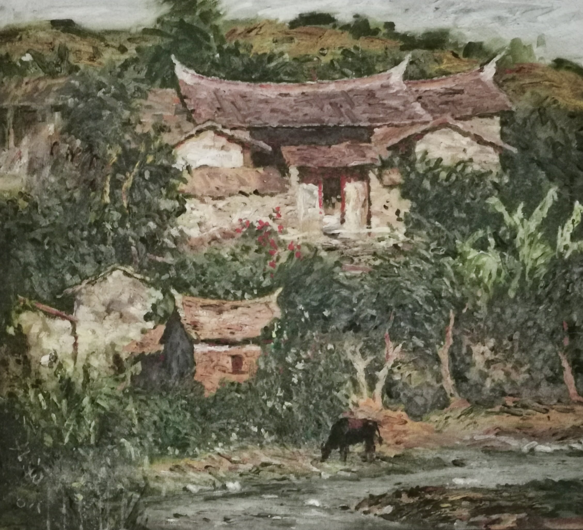 紀乃進  Ji Nai Jin 
Oil on Canvas ( 己焚烧 It was burned ) 1986
800 x 800 
