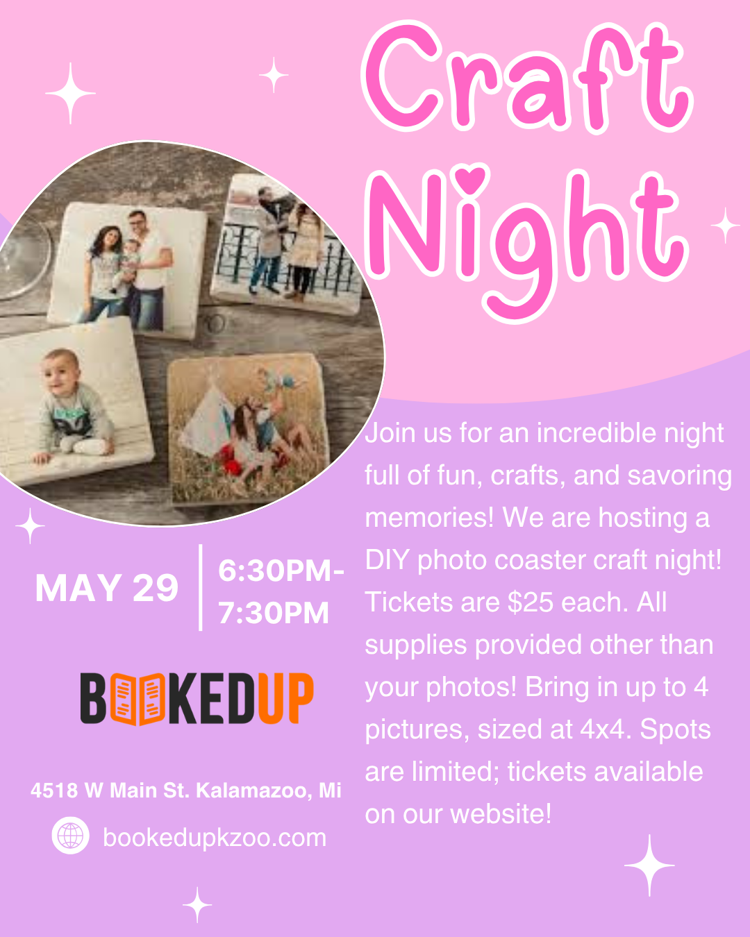 DIY Photo Coasters Craft Night