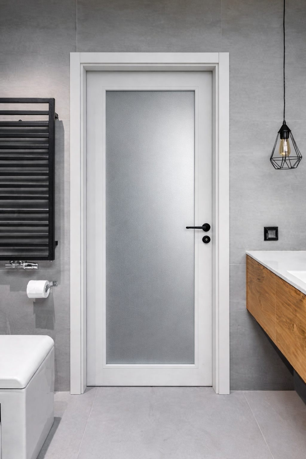 Bathroom Door With Front Glass