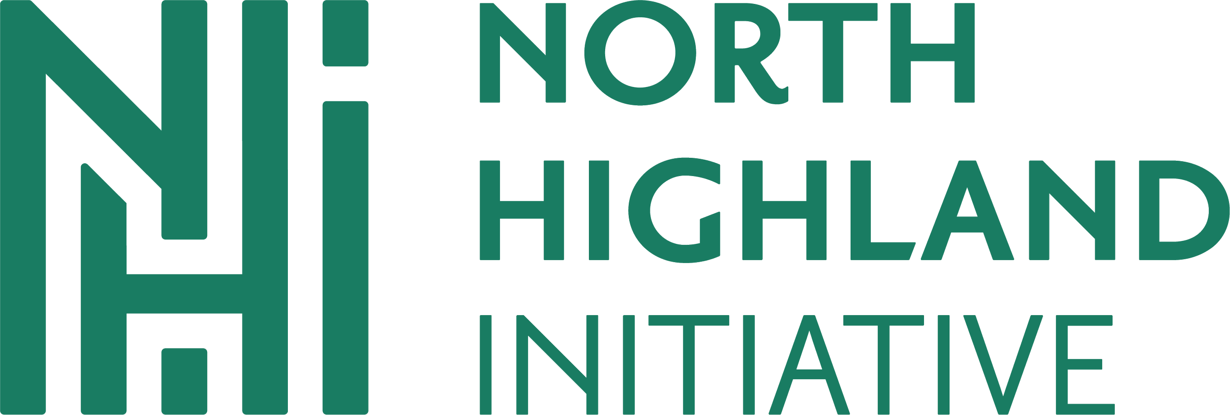 Logo for North Highland Initiative featuring green text.