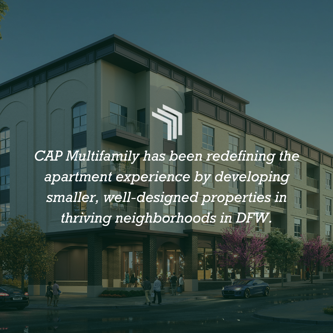 Apartment Building Overlaid with Color and CAP Multifamily Mission