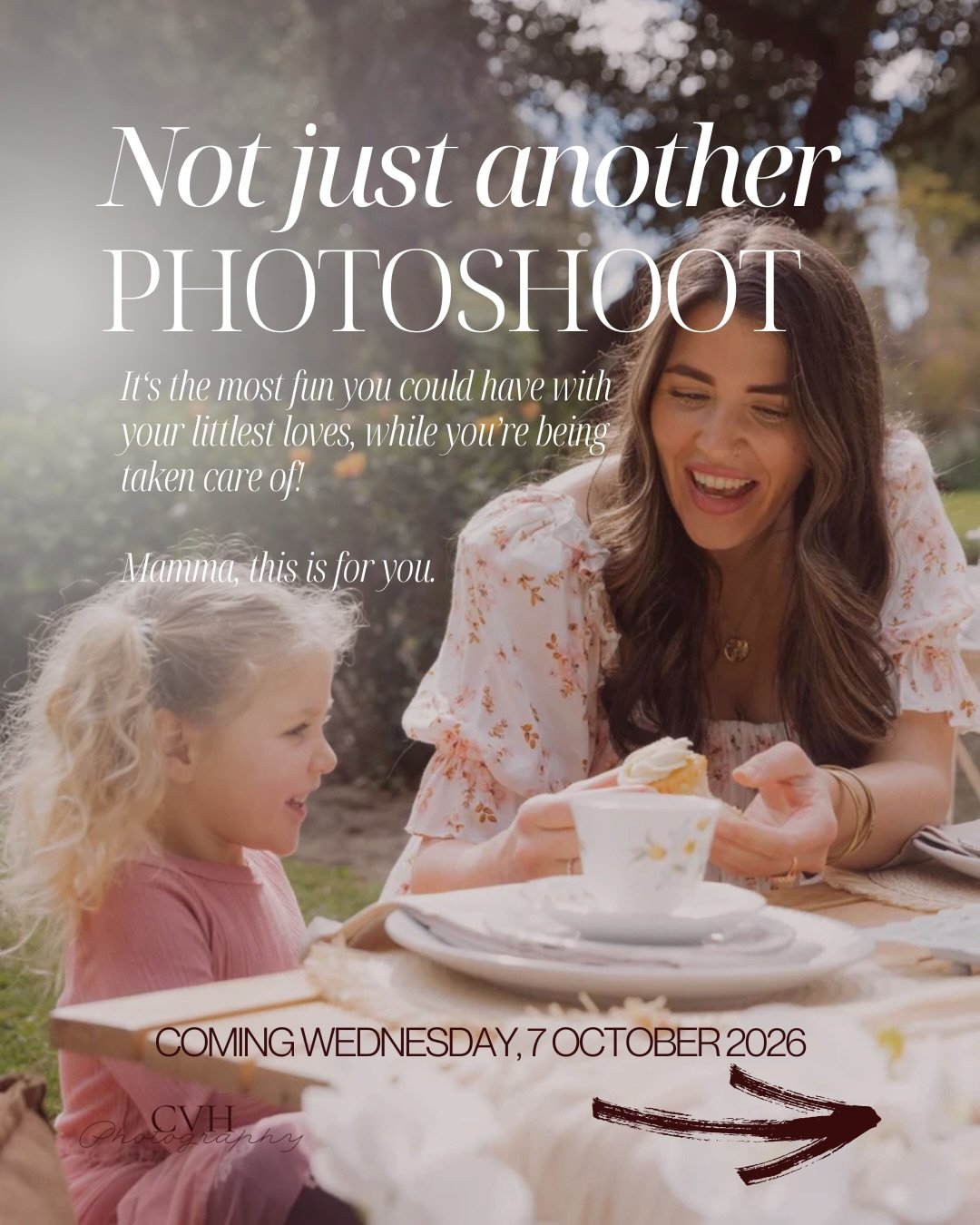 You don&rsquo;t need another photoshoot. You need to be taken care of, too. 🤍

Mamma &amp; Me High Tea is a photography experience created with you in mind, Mum.

A beautiful high tea with your little one, professional hair &amp; makeup, two photogr