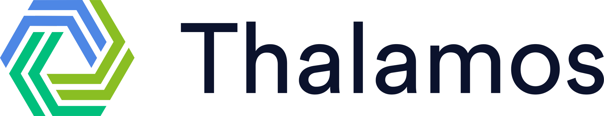 Thalamos logo with geometric shapes and the word "Thalamos".