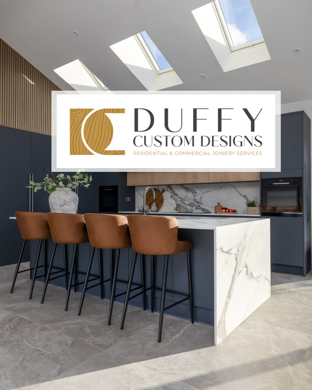 Duffy Custom Designs designs, manufactures and installs bespoke interior joinery, including custom kitchens, fitted wardrobes, media walls, home offices and handcrafted furniture. Combining innovative design, advanced manufacturing and exceptional cr