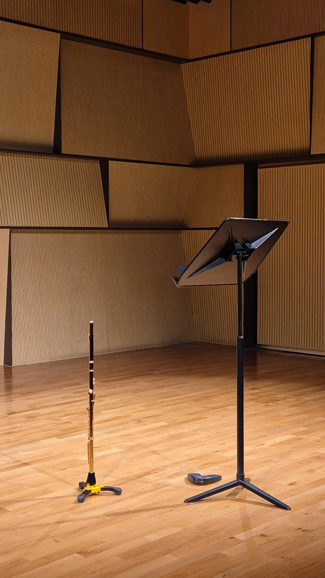 Flute solo from the piece "Biroso-eum" by Bongseob Kim (김봉섭), composer, performed in a practice room.