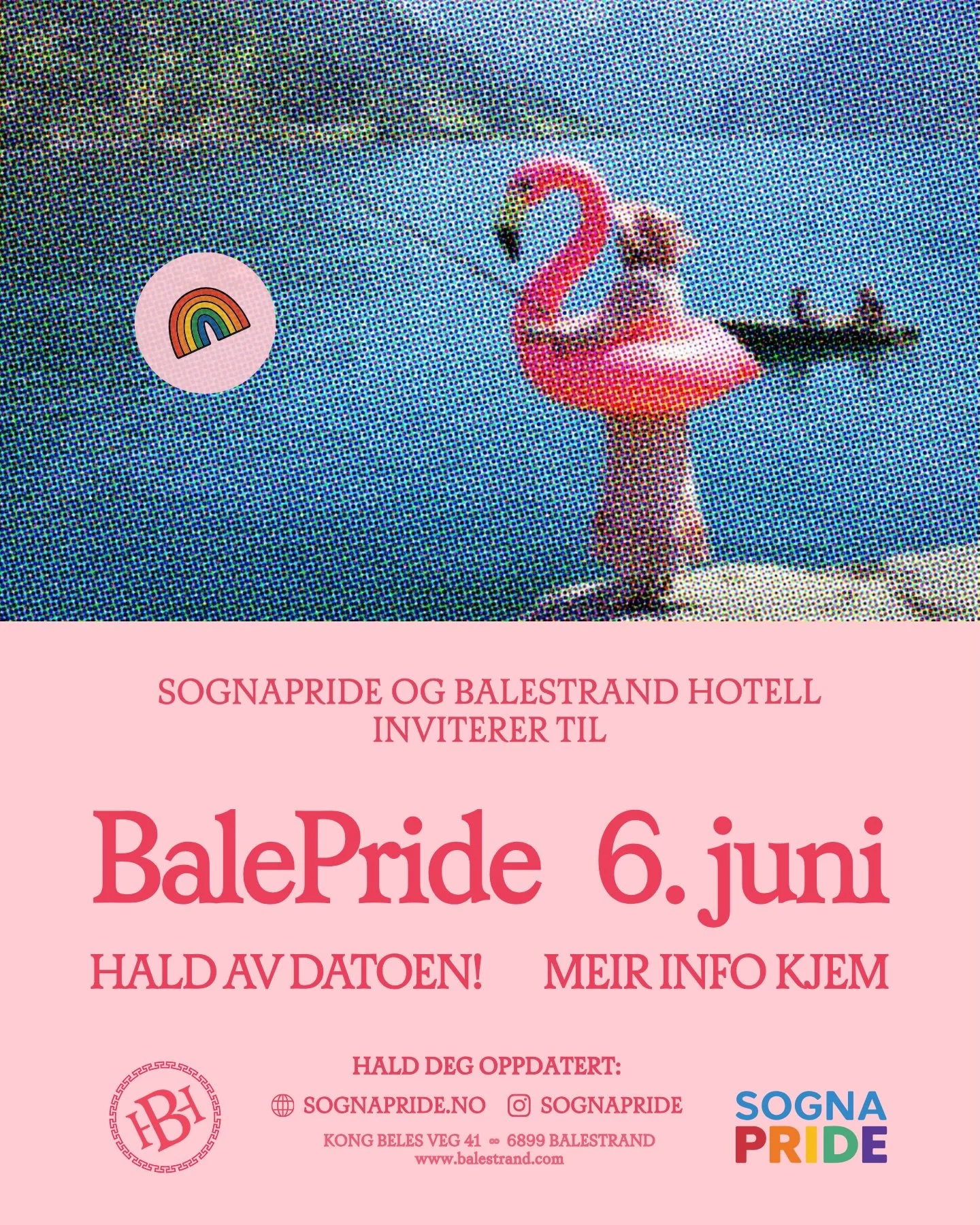 6. Juni 2026 g&aring;r SognaPride og Balestrand Hotell sammen for &aring; arrangere BalePride 2026! Du kan glede deg til 🏳️&zwj;🌈PARADE🏳️&zwj;🌈, Pride-park med musikalske innslag, talarar, workshops, karaoke og DJ - alt i kj&aelig;rleiken og mang