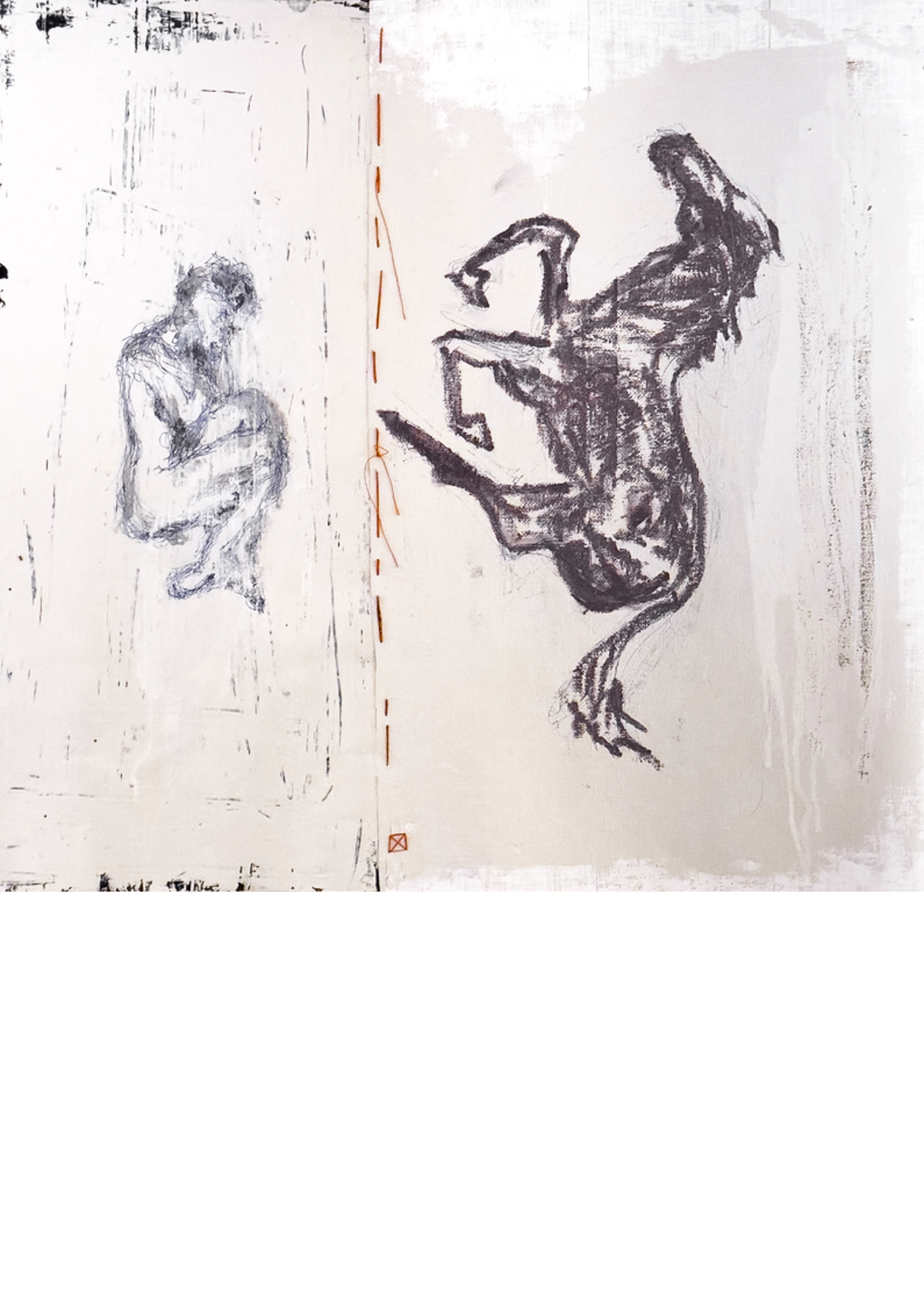 HUMAN AND HORSE, DIPTYCH 40x40 (sold)