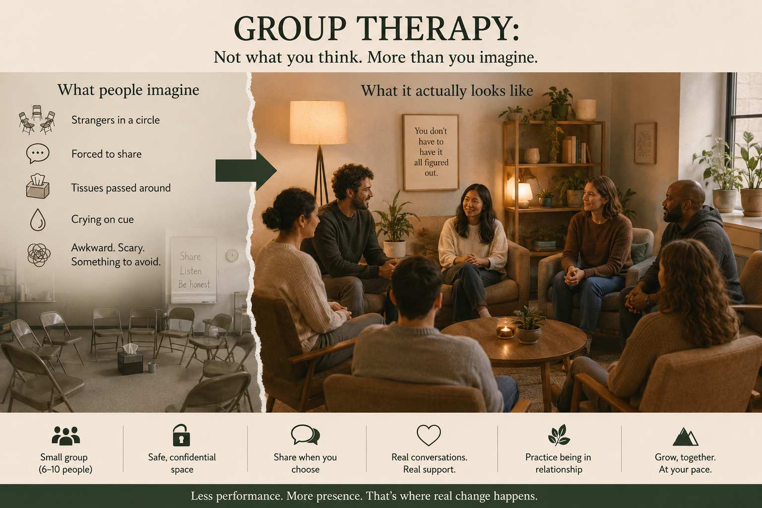What Group Therapy Actually Looks Like (And Why It's Not What You're Picturing)