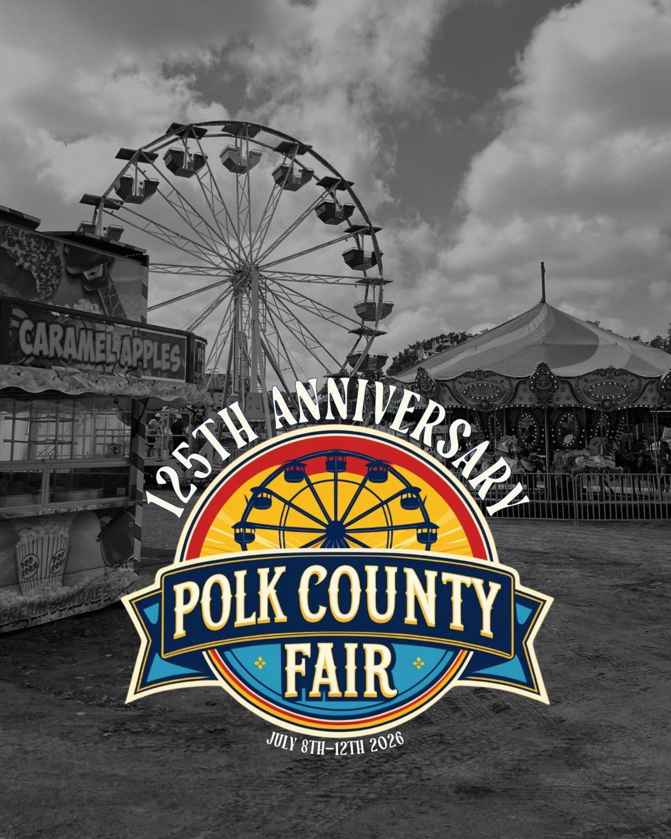 TWO MORE MONTHS UNTIL THE 125TH POLK COUNTY FAIR! ☀️ Exciting things to come from us &mdash; stay tuned for announcements, contests, fair happenings and more! 🎠