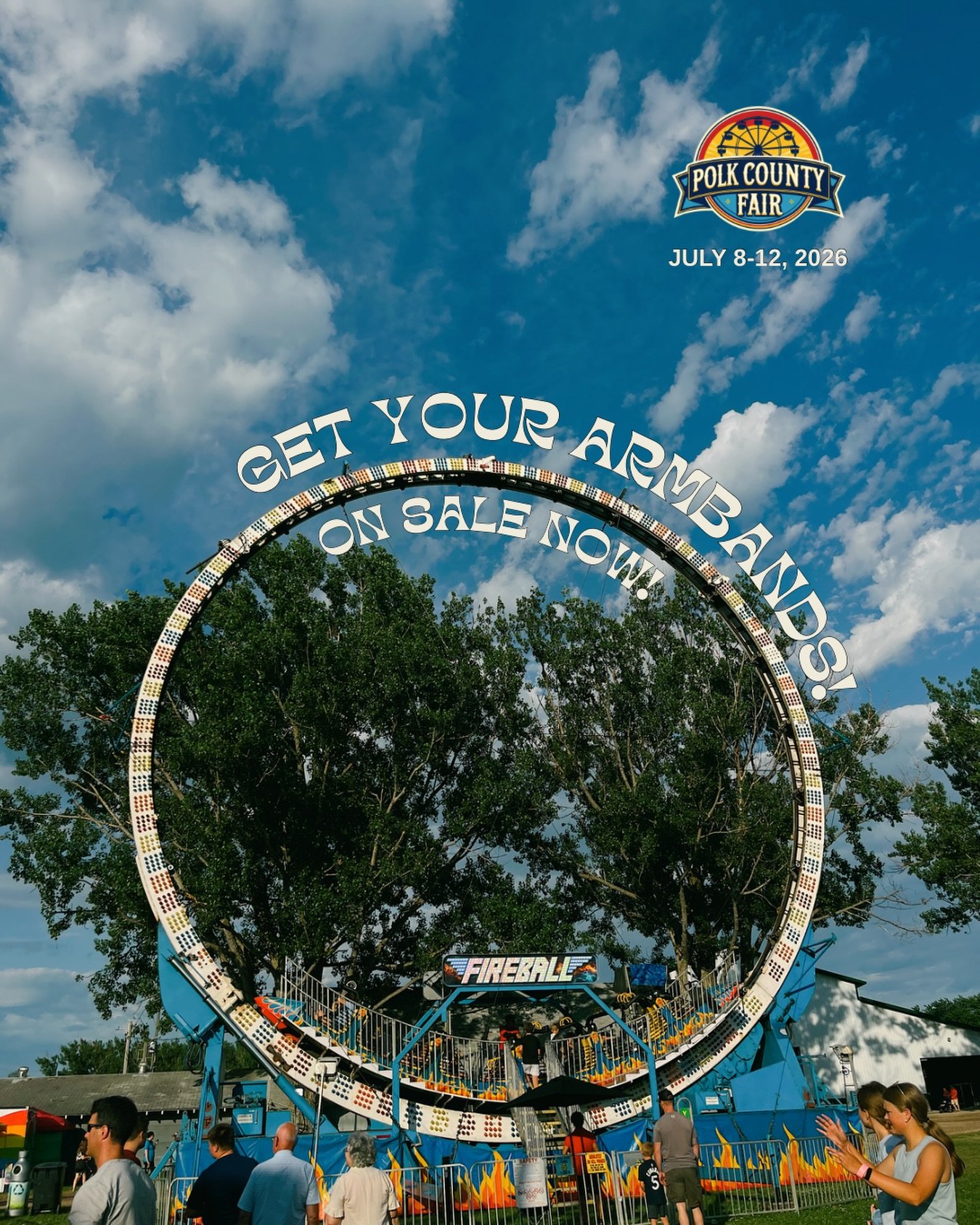 What ride do you want to see at the fair? 🎡 Armbands are on sale now!! 🎟️