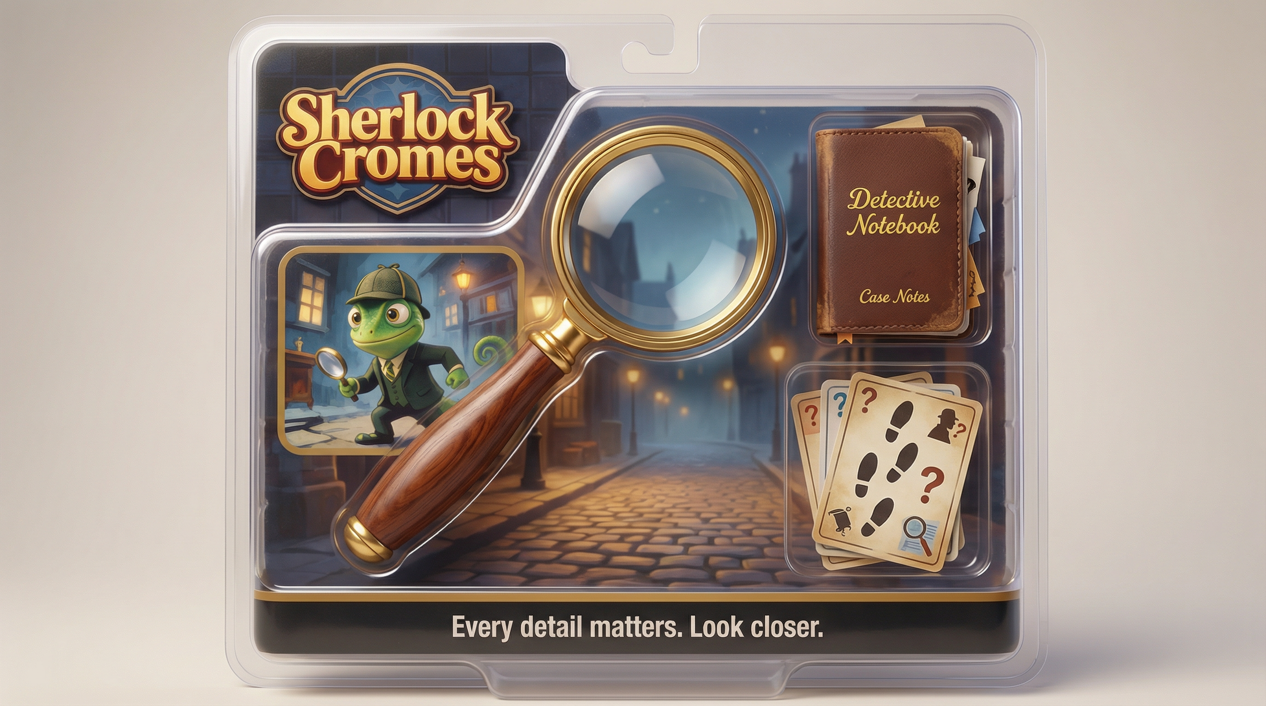 Sherlock Cromes Master Detective Kit UV flashlight invisible clue sheets Maple Glen mystery play set kids toy