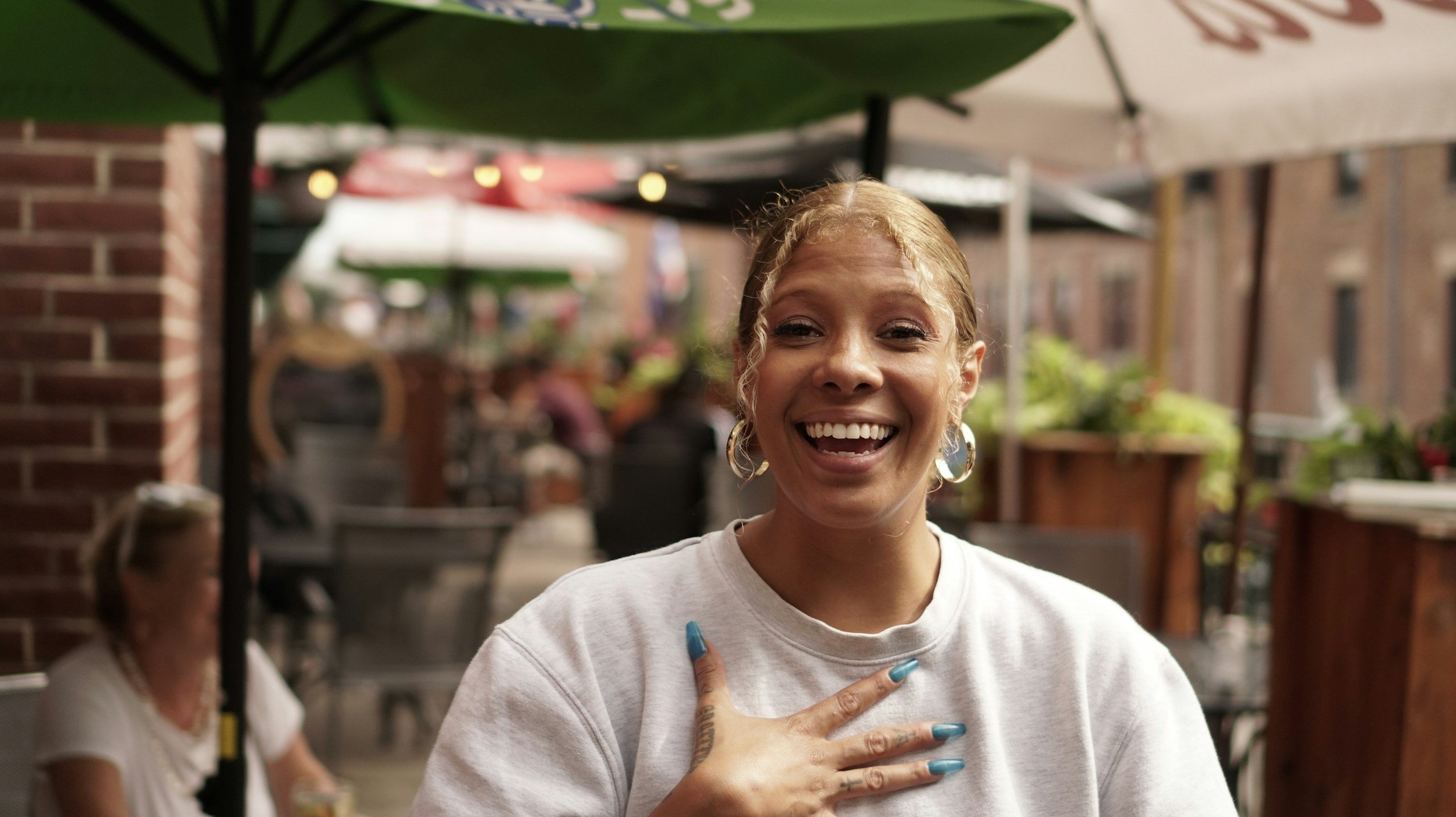 Woman smiling
