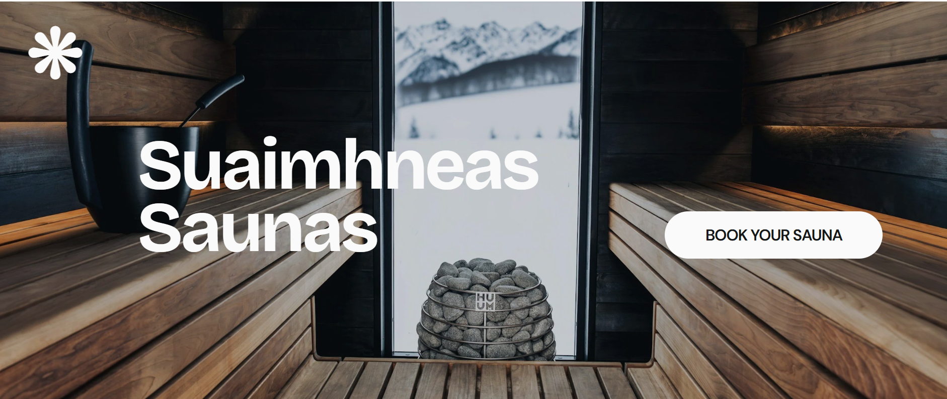 One-page Squarespace website design for a nature-based, sauna or education business