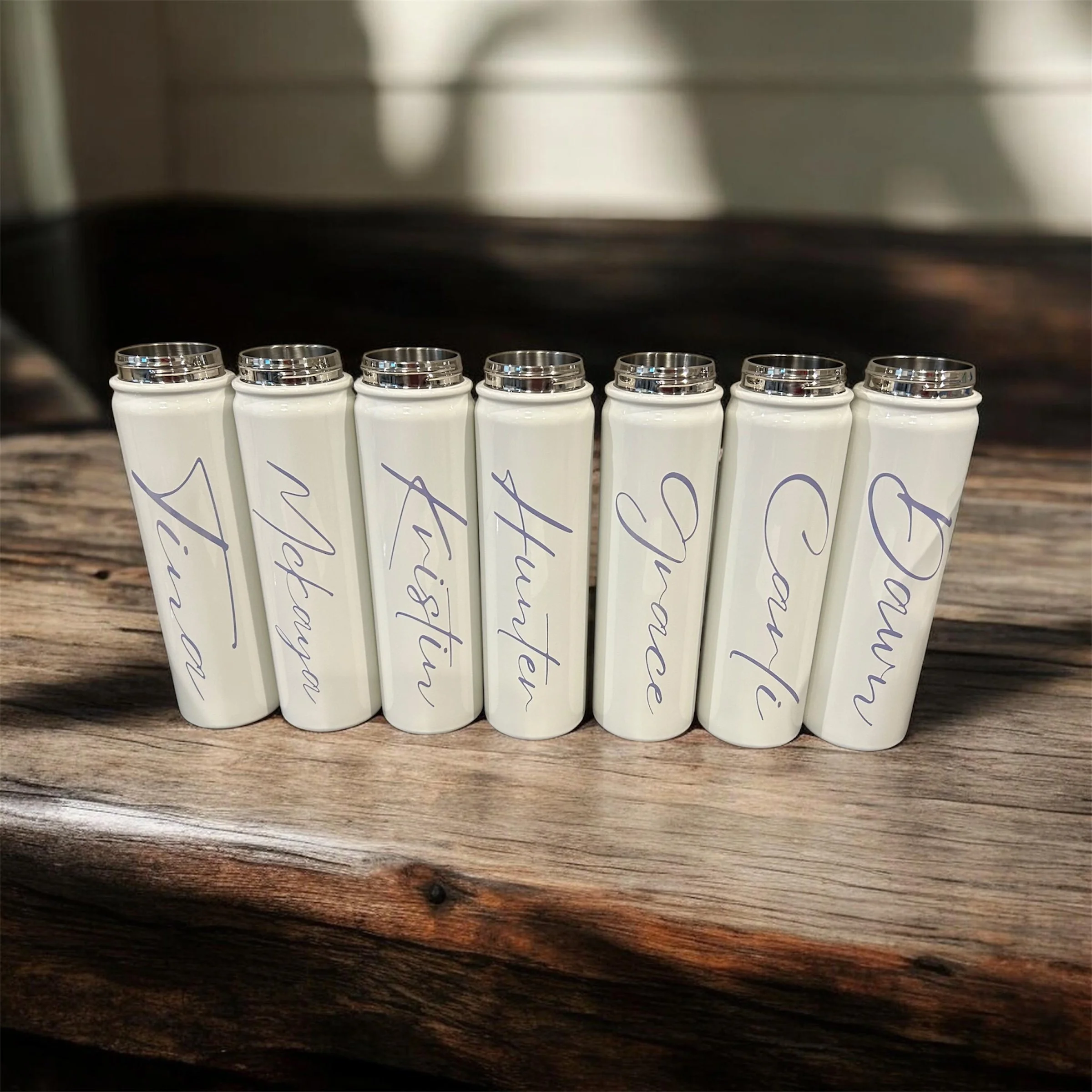 Personalized water bottles for a bachelorette trip- UV printed