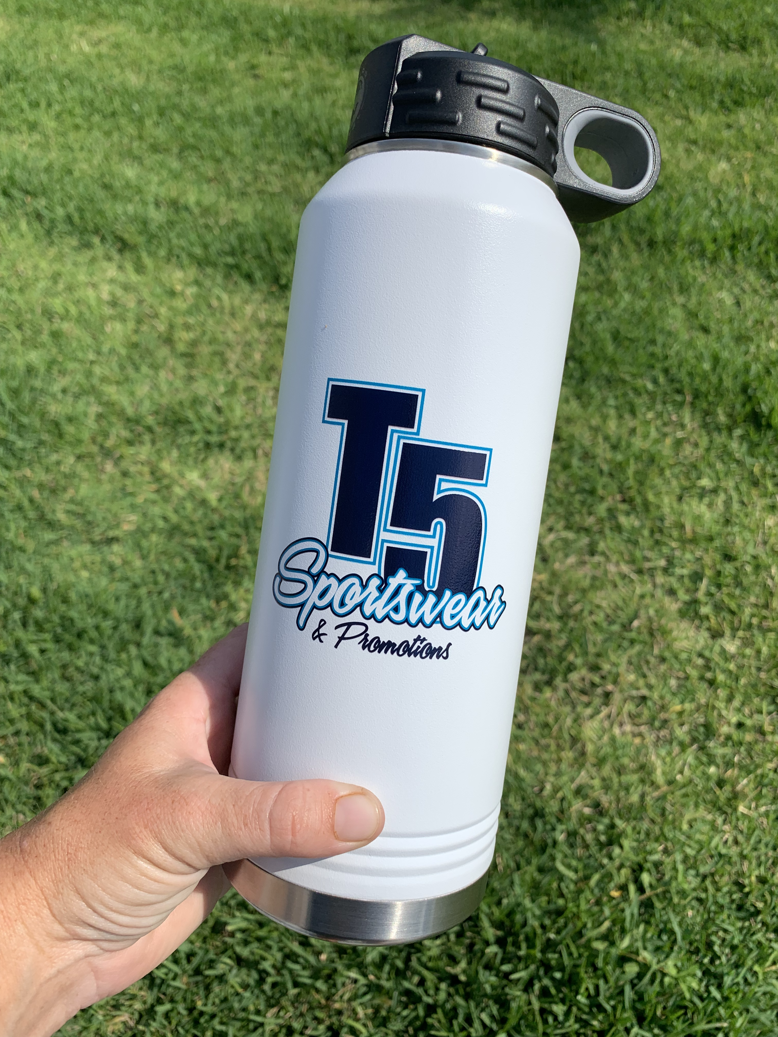 Personalized water bottles for a local company- UV printed