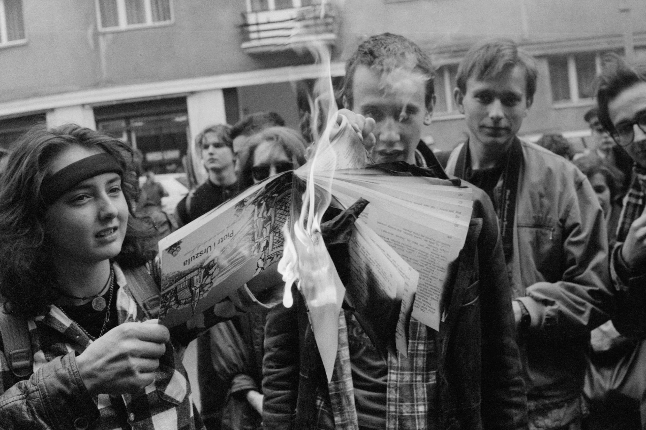Protest przeciwko religii w szkole,
Warszawa, kwiecień 1992